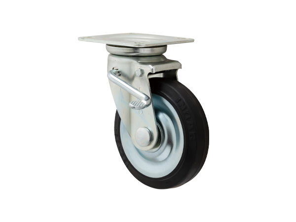 イノアック バネ付き牽引車輪(ウレタン車輪タイプ 固定金具付 Φ150) (1個) 品番：KTU-150WK-GS - 1